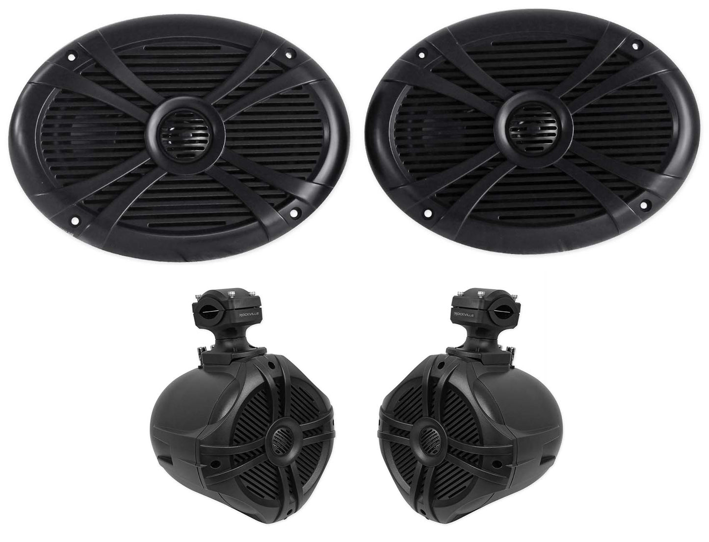 RMSTS69B 2-Pack + RWB70B Black Wakeboard Speakers Bundle