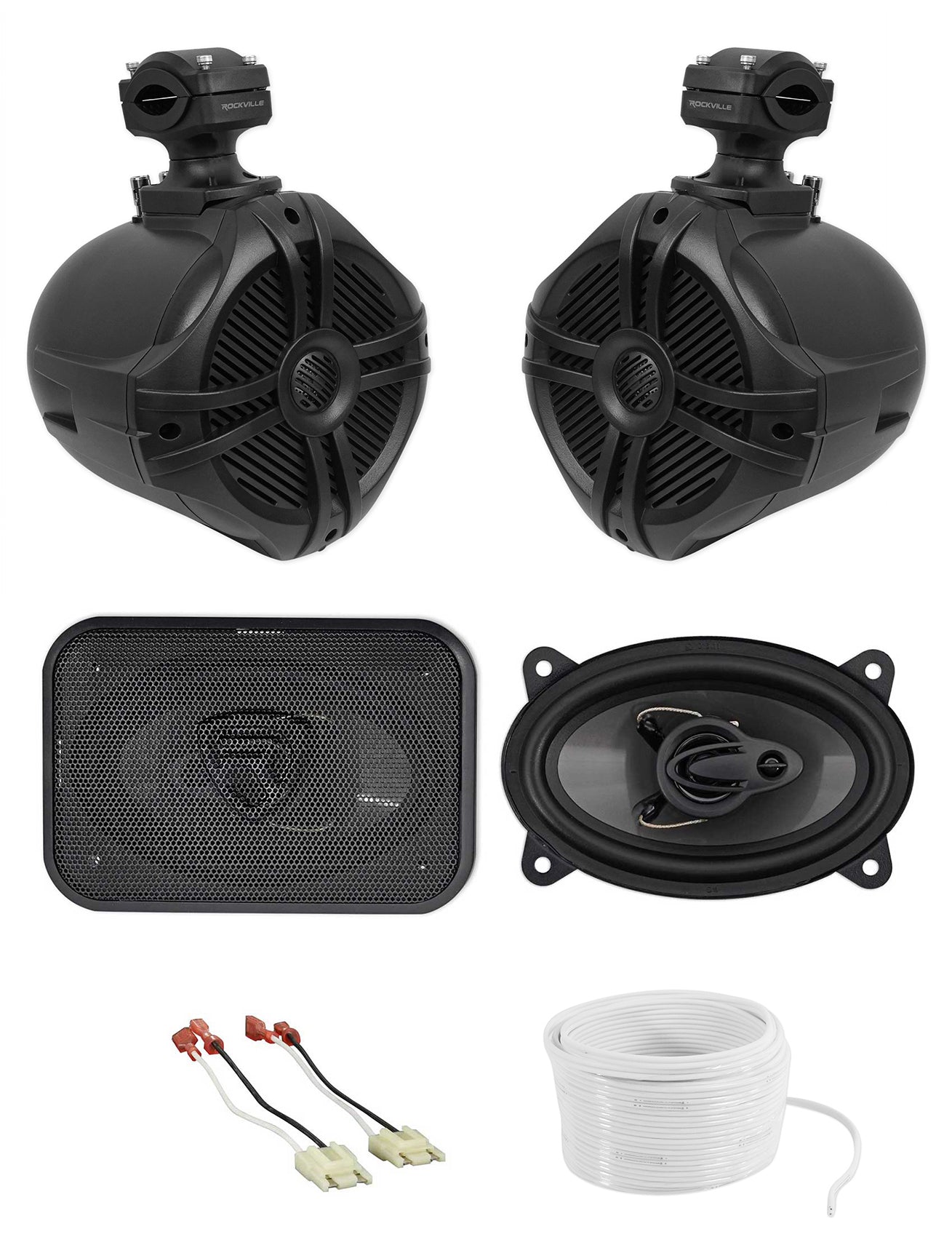 RWB70B Black + RV46.3A 4x6 Speakers Bundle