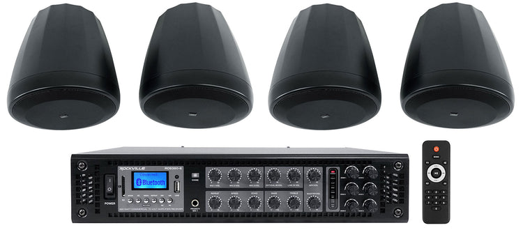 Control 67P/T Black 4-Pack + RCS350-6 6-Zone 350W Amp Bundle