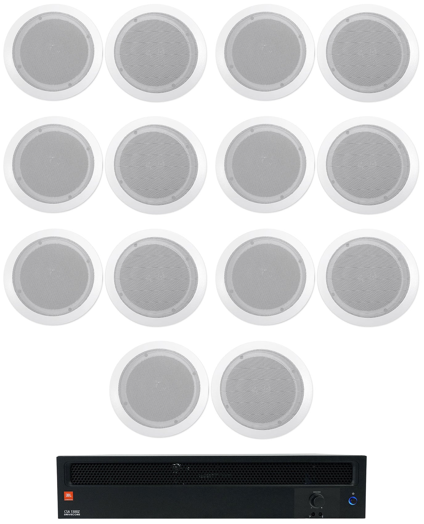 JBL CSA1300Z 70v Commercial Amplifier + (14) White In-Ceiling Speakers CSA 1300Z