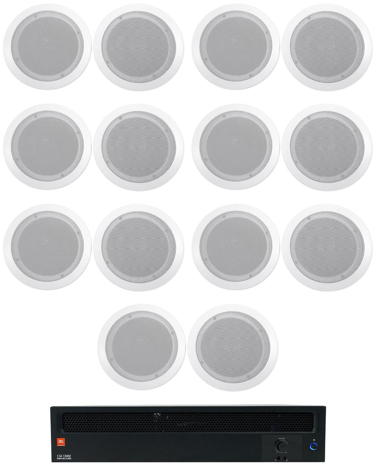 JBL CSA1300Z 70v Commercial Amplifier + (14) White In-Ceiling Speakers CSA 1300Z