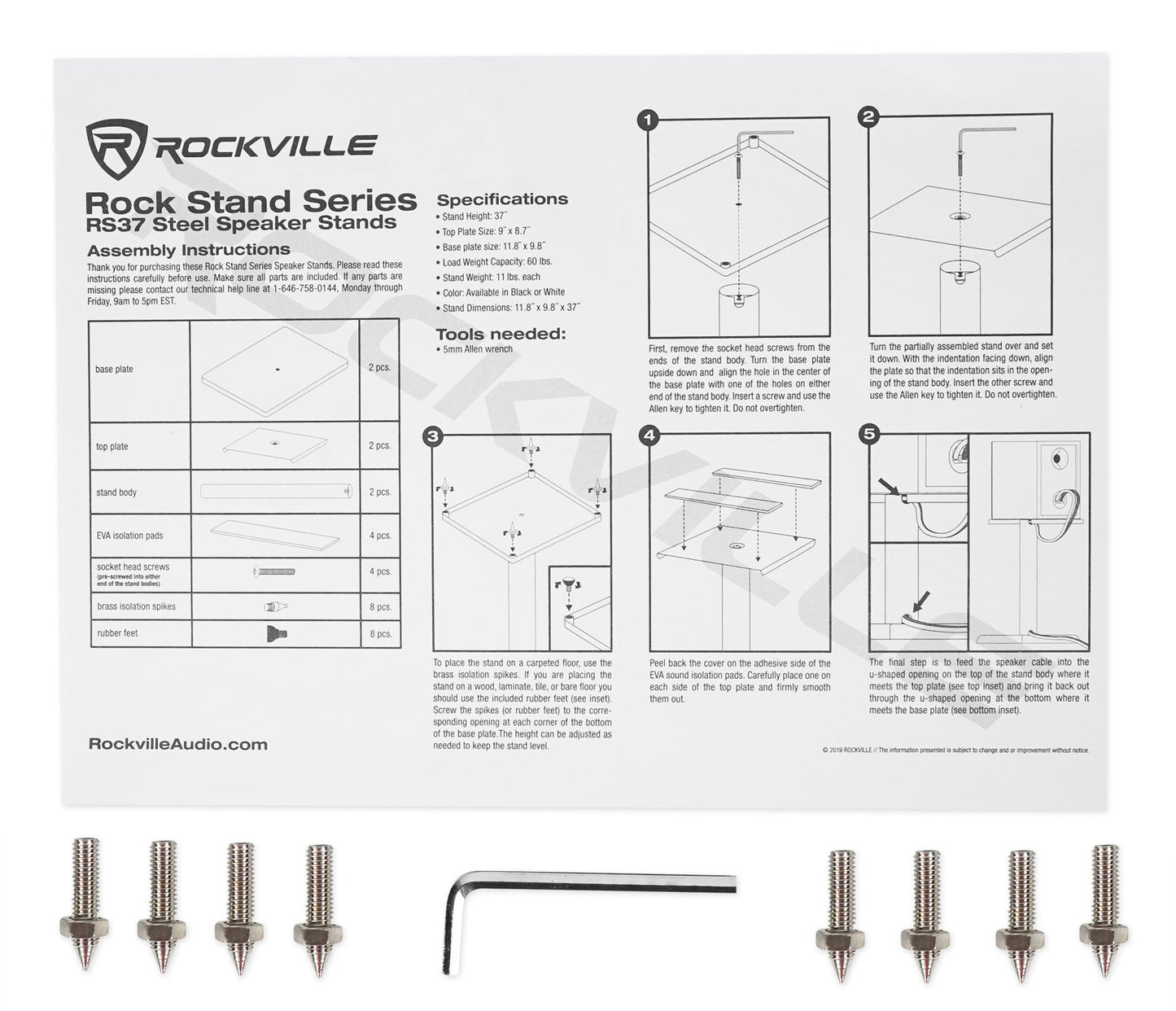 ELITE-5W White + RS37W White Stands Bundle