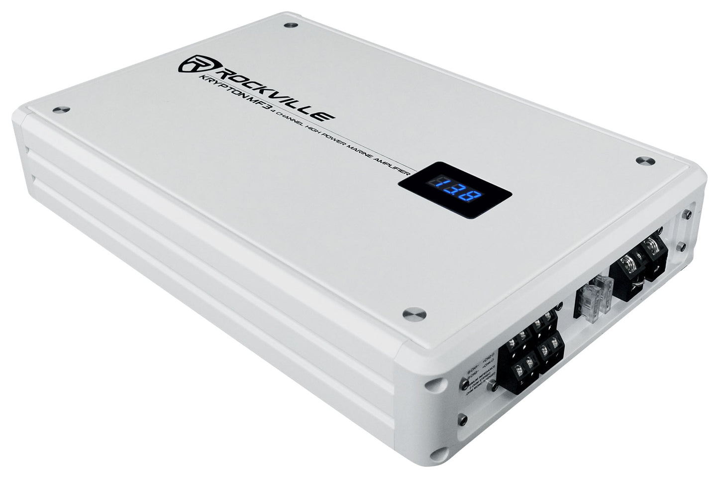 KRYPTON MF3 White Marine Amplifier + RMWK4 Marine Wire Kit Bundle