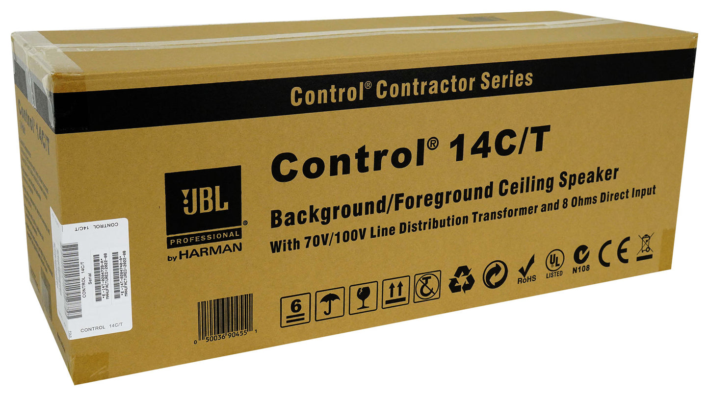 JBL Control 14C/T White 10-Pack + RCS350-6 6-Zone 350W Amp Bundle