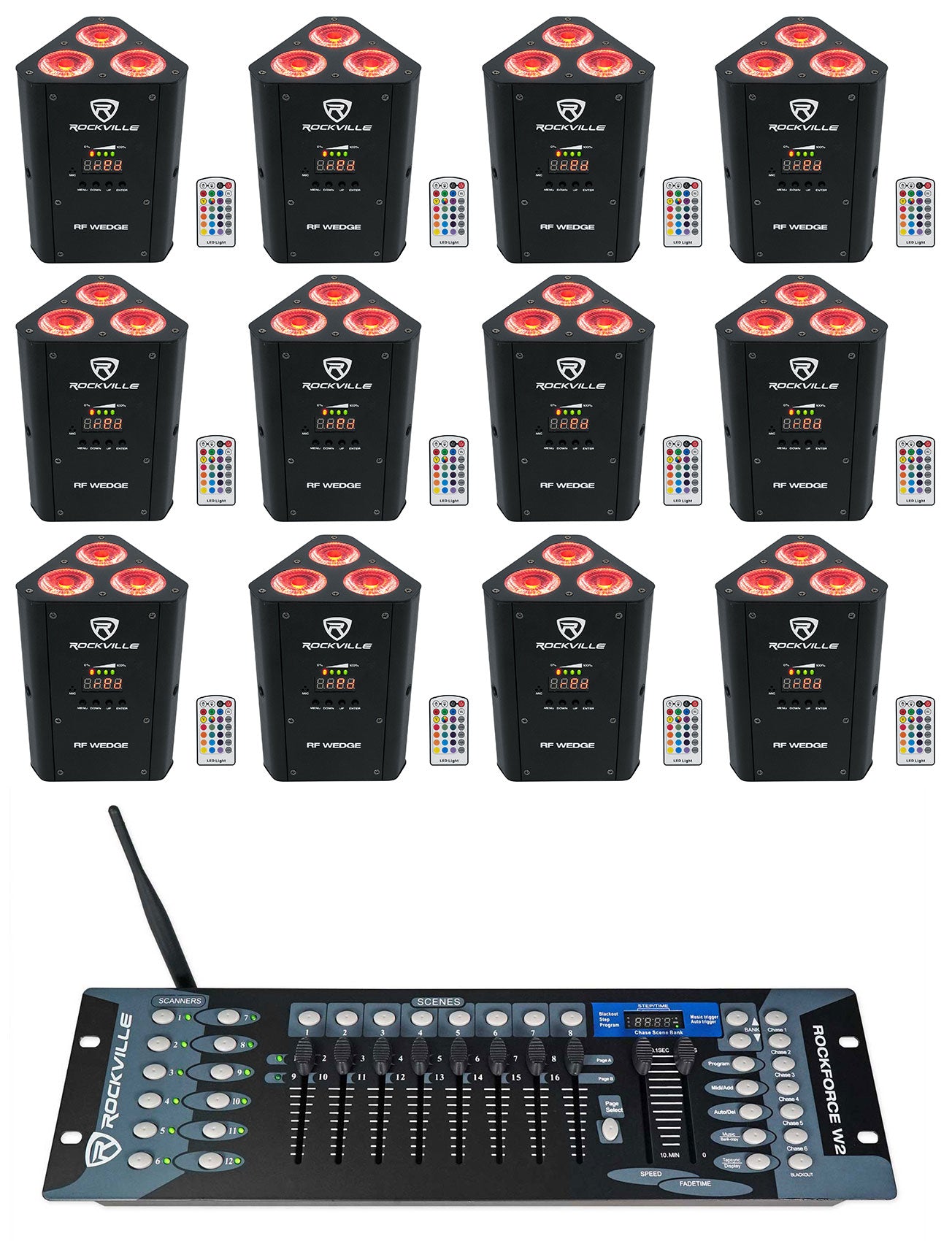 RF Wedge Black 12-Pack + ROCKFORCE W2 Controller Bundle