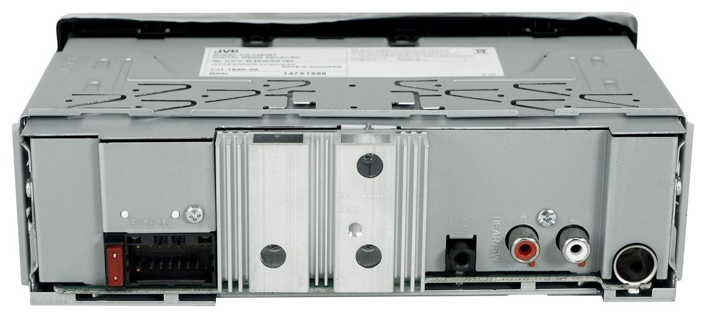 JVC KD-X280BT 1-Din Car Stereo Receiver w/Bluetooth/USB/13-Band EQ+AUX Cable