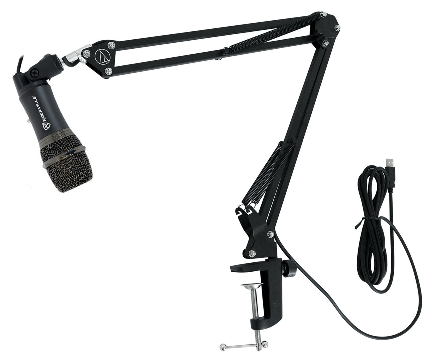 Rockville Z-Stream USB Microphone + Studio Boom Arm Bundle