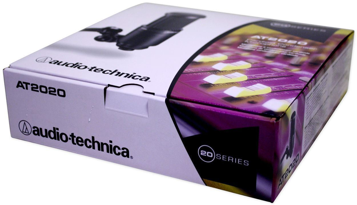 Audio Technica AT2020 Studio Recording Microphone+Pro Condenser Mic Boom Arm