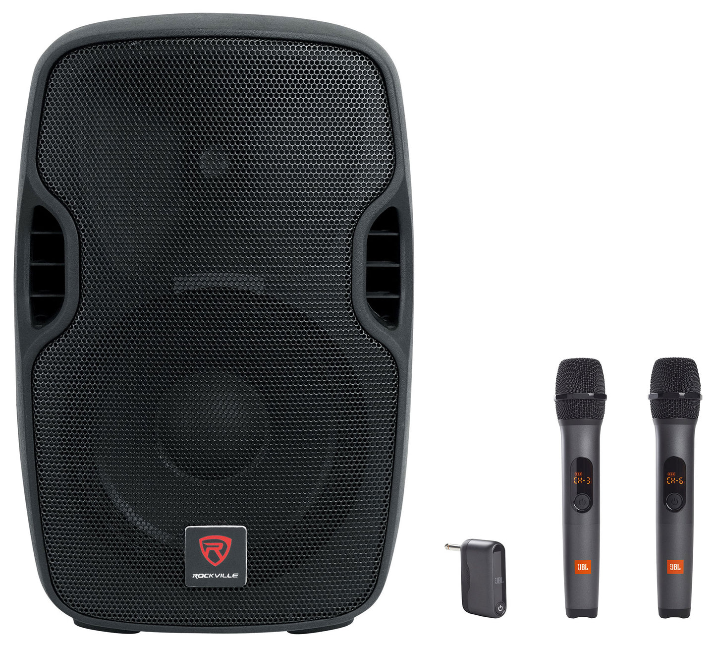 BPA10 10" Powered Speaker + JBL Wireless Microphones 2-Pack Bundle