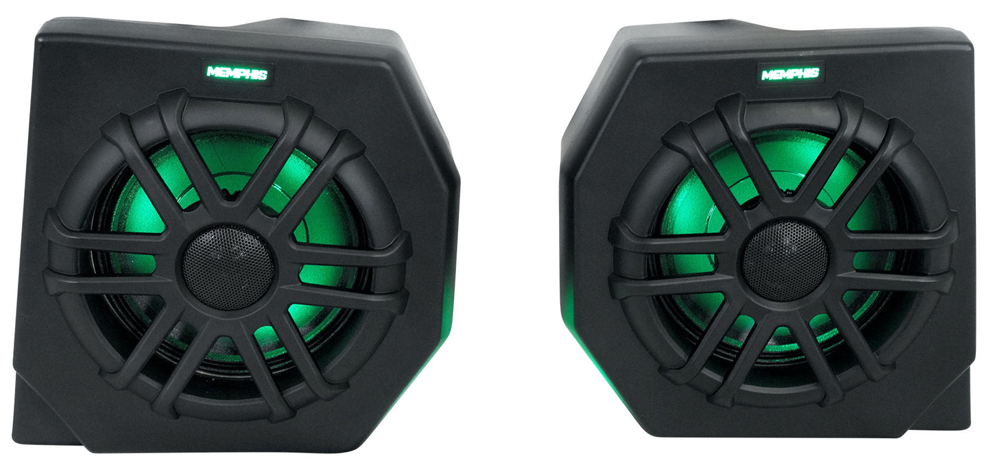 2) Memphis Audio CANAMDEF65FE 75w RMS Speaker Pods+Amp For 2018+ Can Am Defender