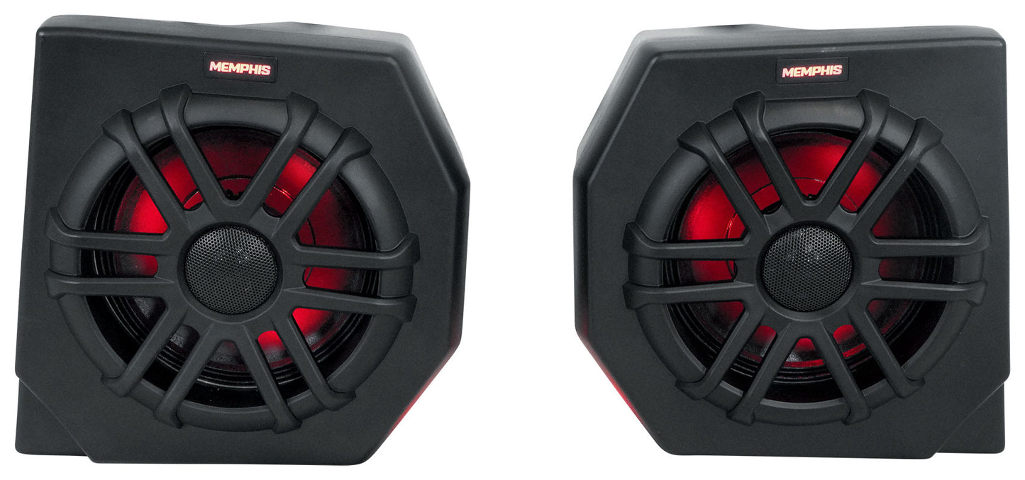 2) Memphis Audio CANAMDEF65FE 75w RMS Speaker Pods+Amp For 2018+ Can Am Defender