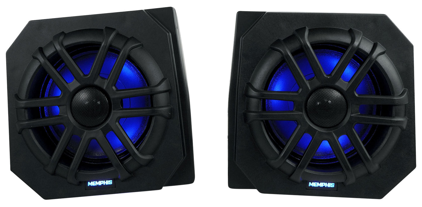 2 Memphis RNGR65FE Speakers+Pods+Tower Speakers For 2013-17 Polaris Ranger XP900