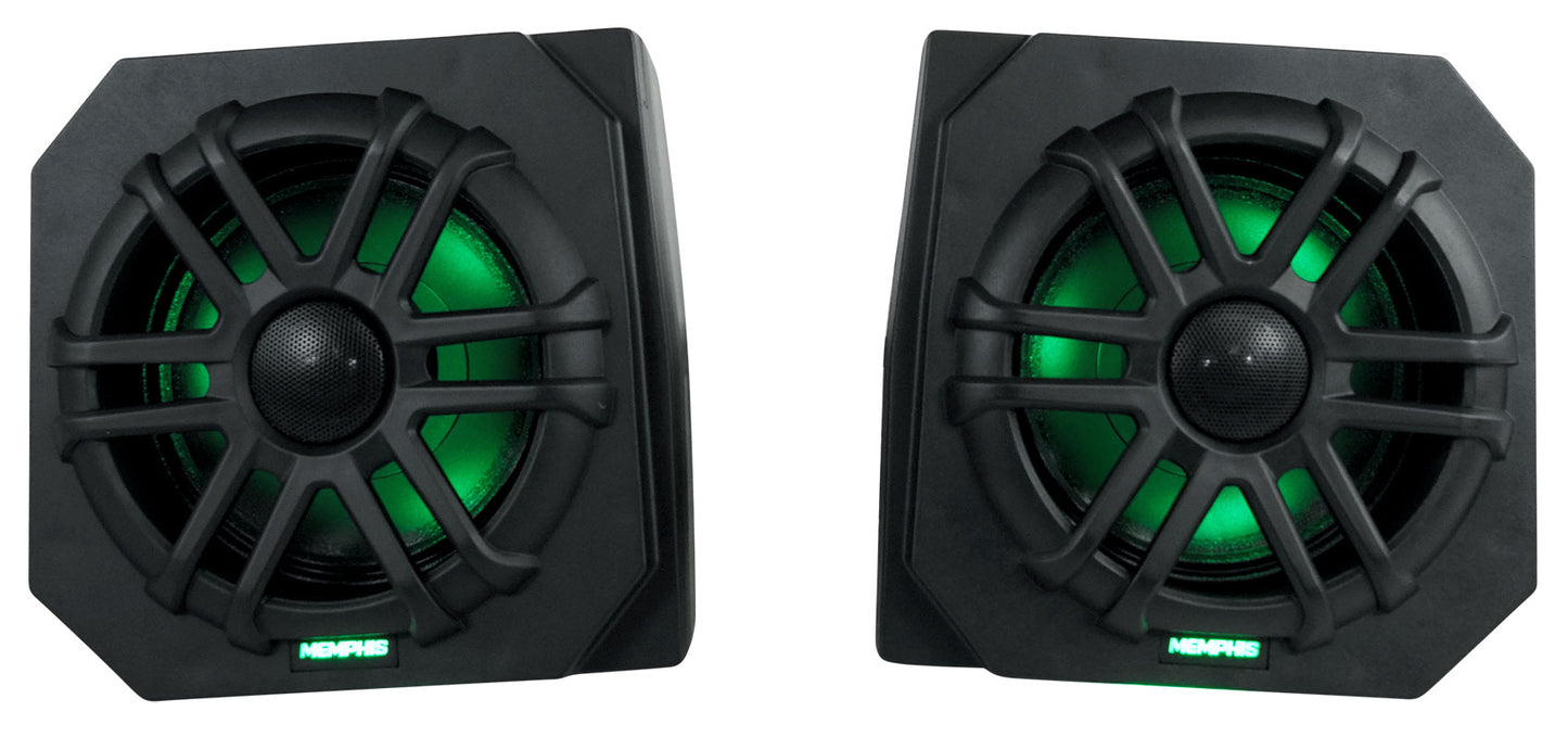 2 Memphis RNGR65FE Speakers+Pods+Tower Speakers For 2013-17 Polaris Ranger XP900