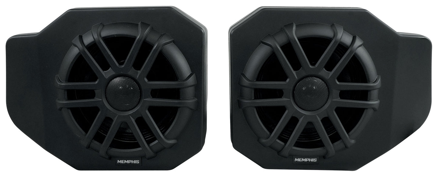 Pair Memphis RNGR65FE Speakers+Pods+LED Tower Speakers For 2018+ Polaris Ranger
