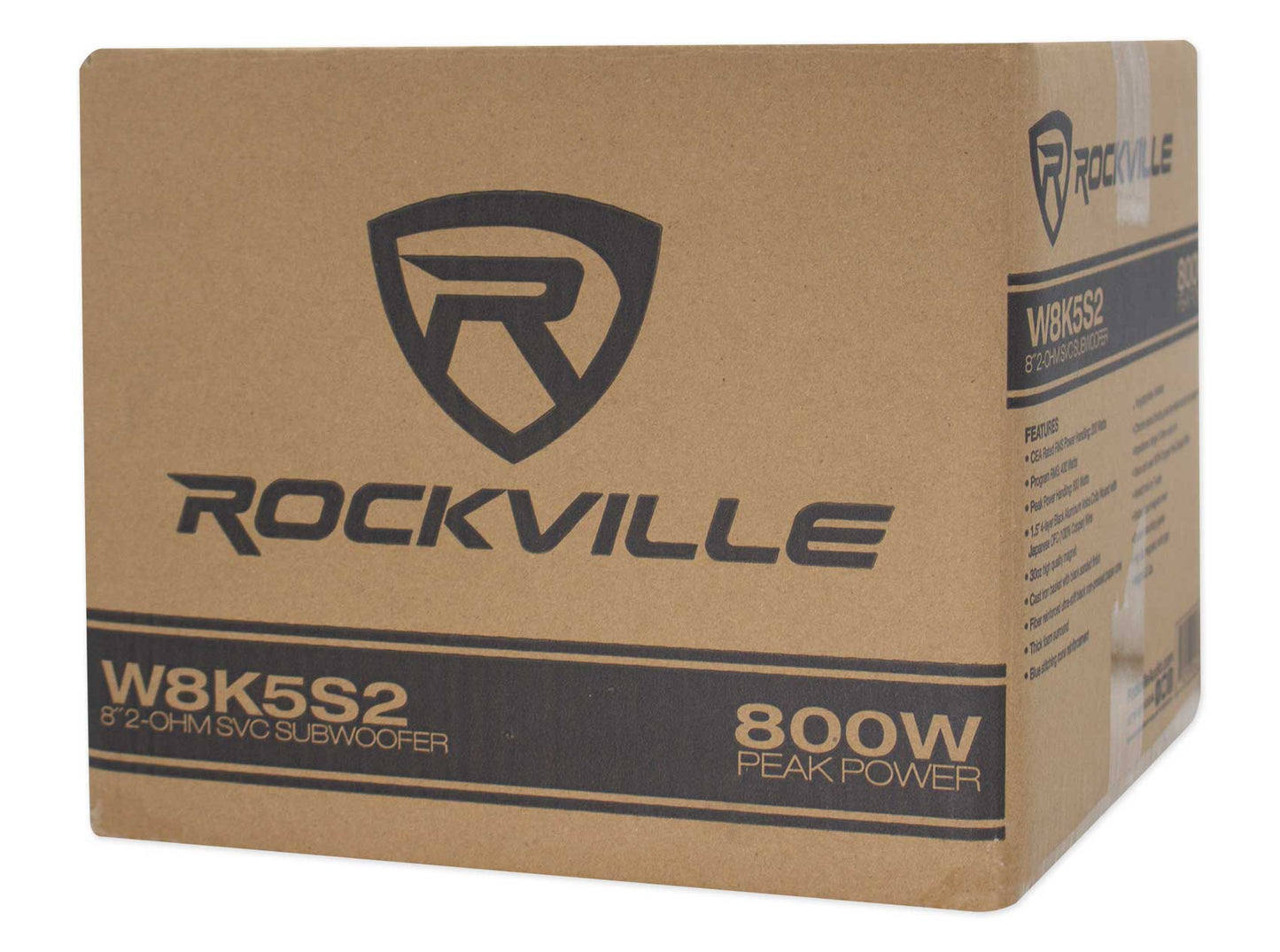 Rockville W8K5S2 4-Pack + dB14 Mono Amplifier Bundle