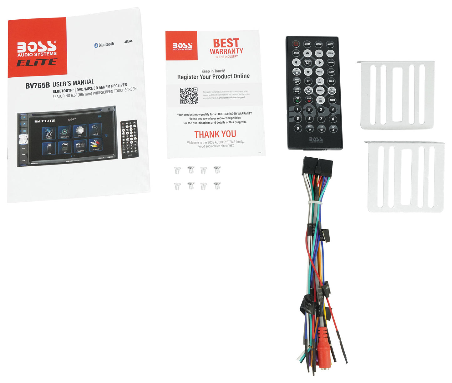 Boss Audio BV765B 6.5" In-Dash Car Monitor DVD Receiver w/Bluetooth/AM/FM+Camera