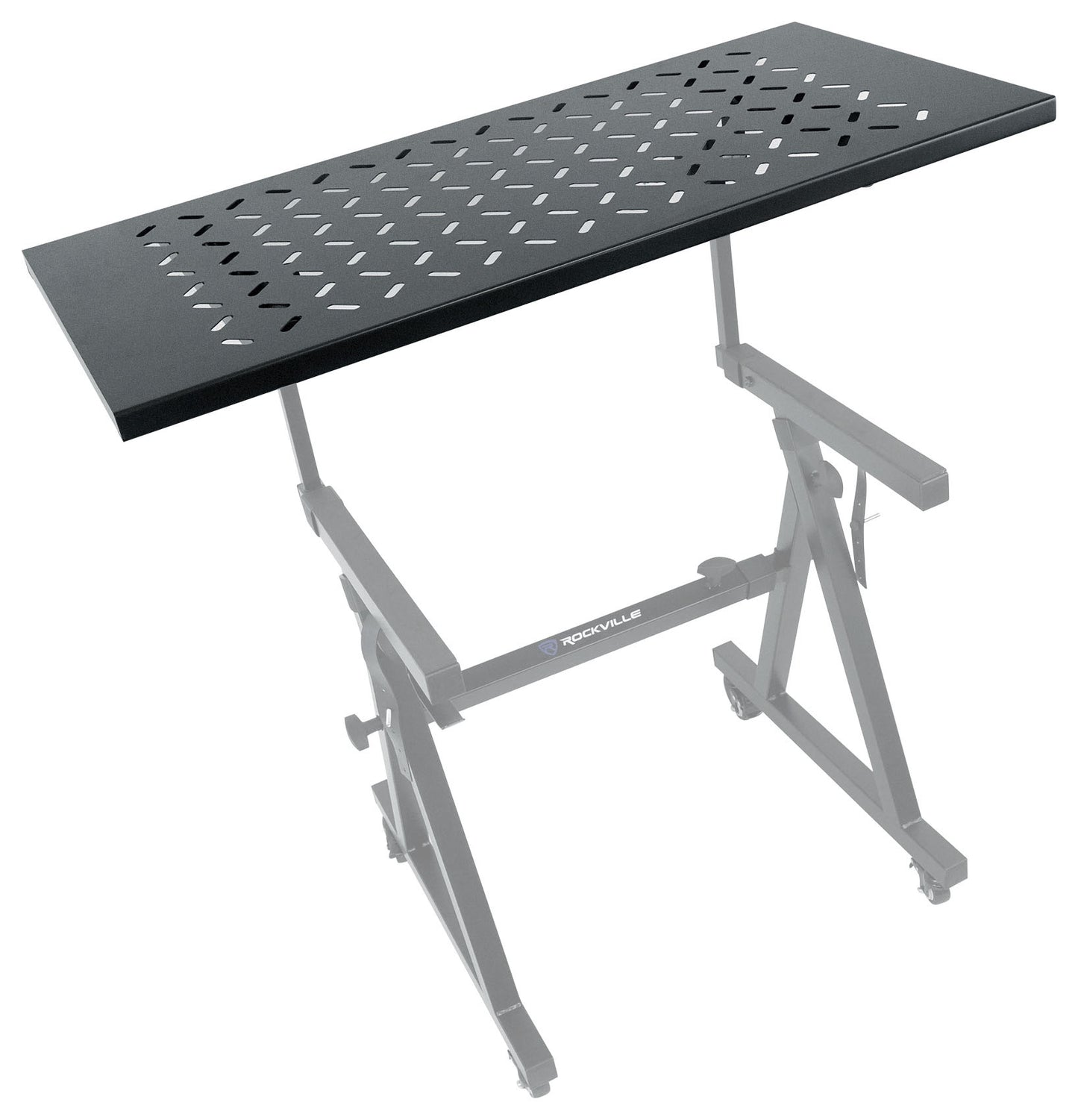 Rockville Z50 Keyboard Stand + KS1 DJ Shelf Bundle