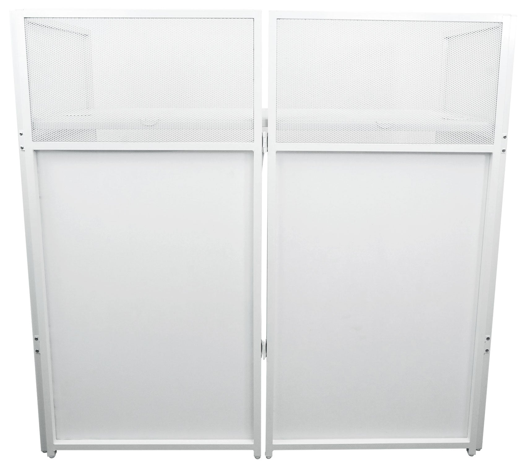 ROCKBOOTH XL White Large DJ Booth Facade with Built-in Table