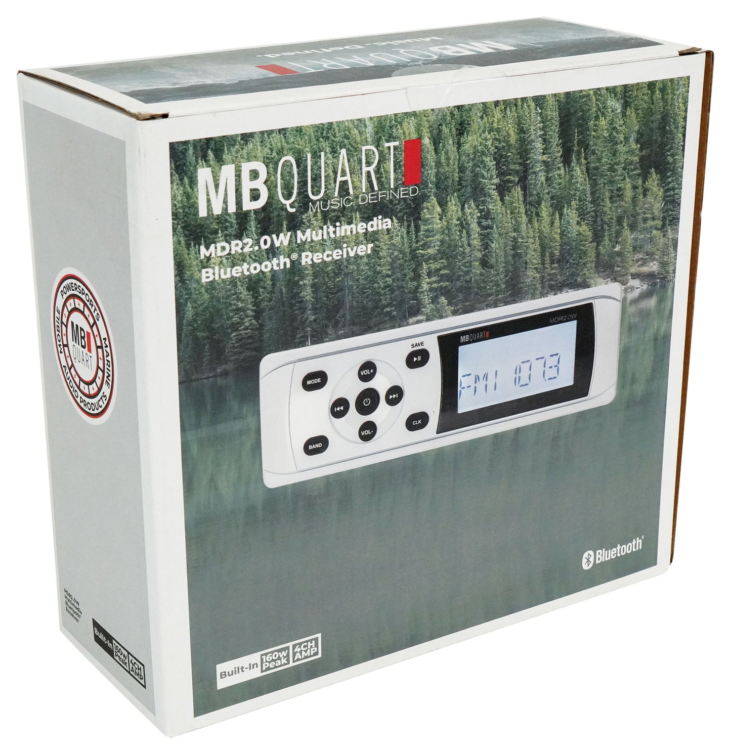 MB QUART MDR2.0W Marine Boat AM/FM Receiver w/Bluetooth+4) Rockville 8" Speakers