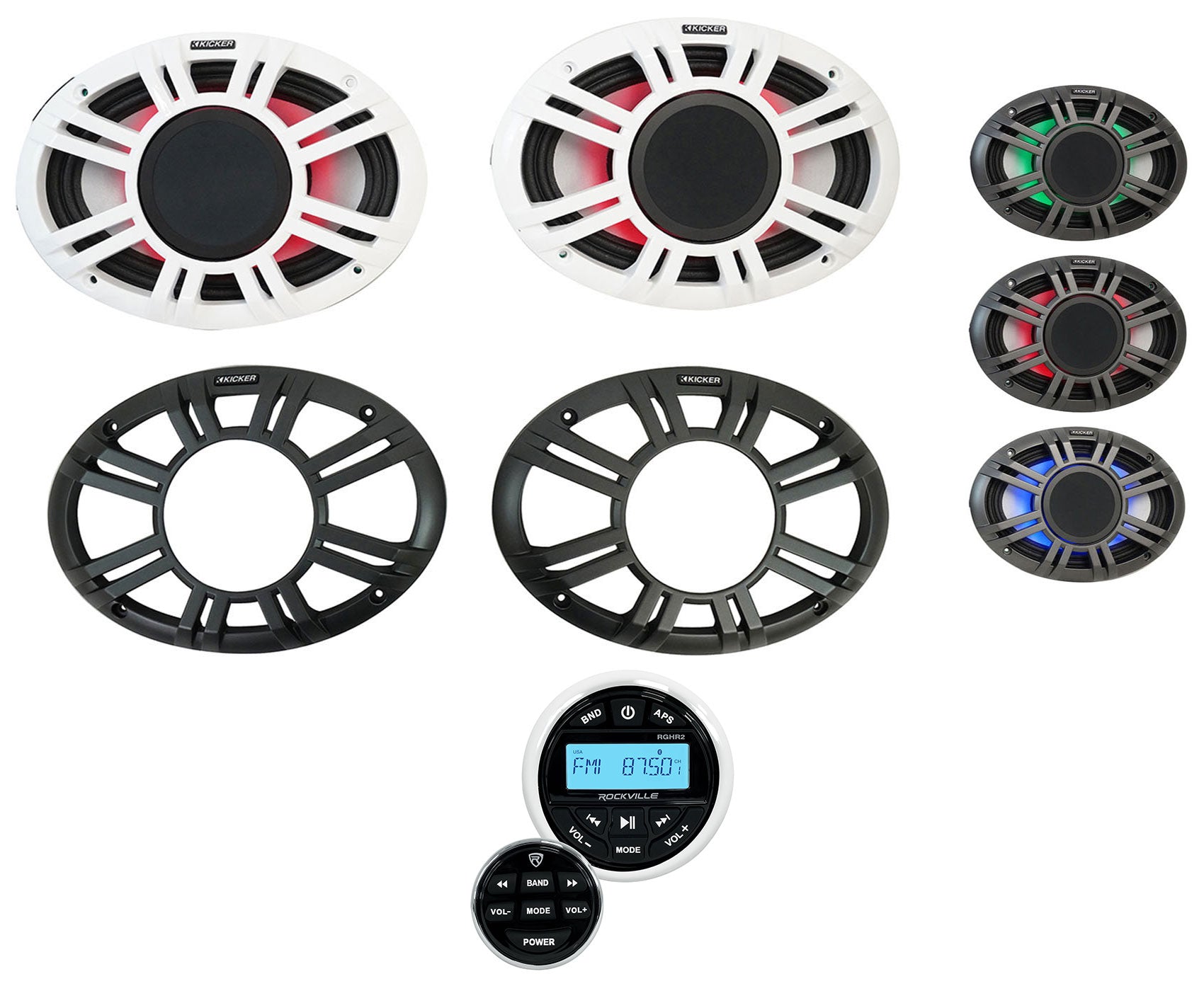 2) KICKER 48KMXL694 300w 6x9