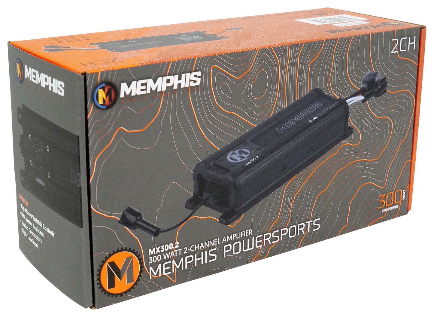 Memphis Audio MX300.2 300W 2 Channel ATV UTV Amplifier+5.25" LED Tower Speakers