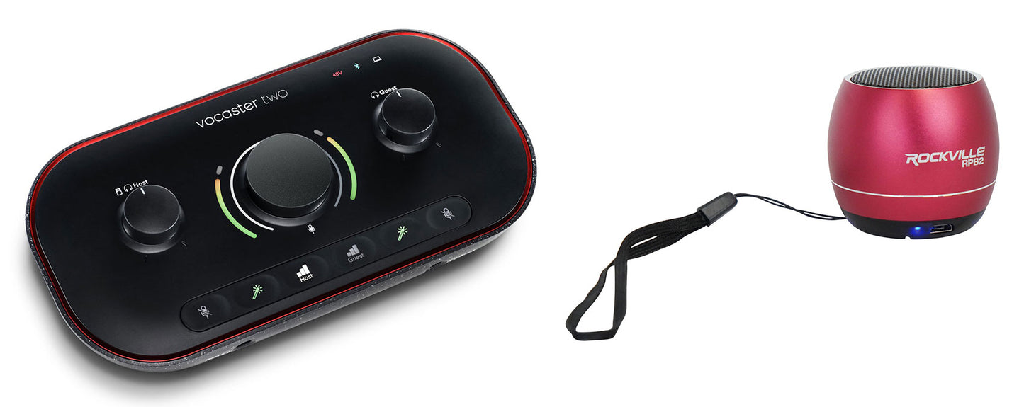 Focusrite Vocaster Two USB-C Podcast Audio Recording Interface+Bluetooth Speaker