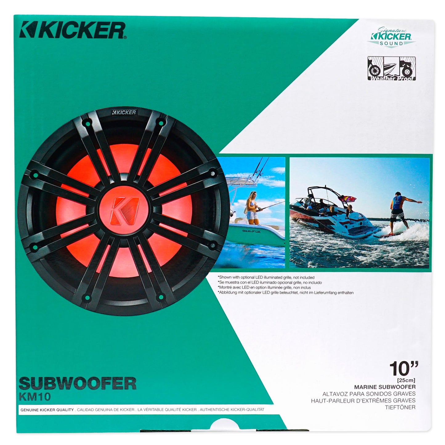 KICKER 45KM104 10" 350w Marine Boat Subwoofer SVC 4-ohm Sub KM10+Free Speakers