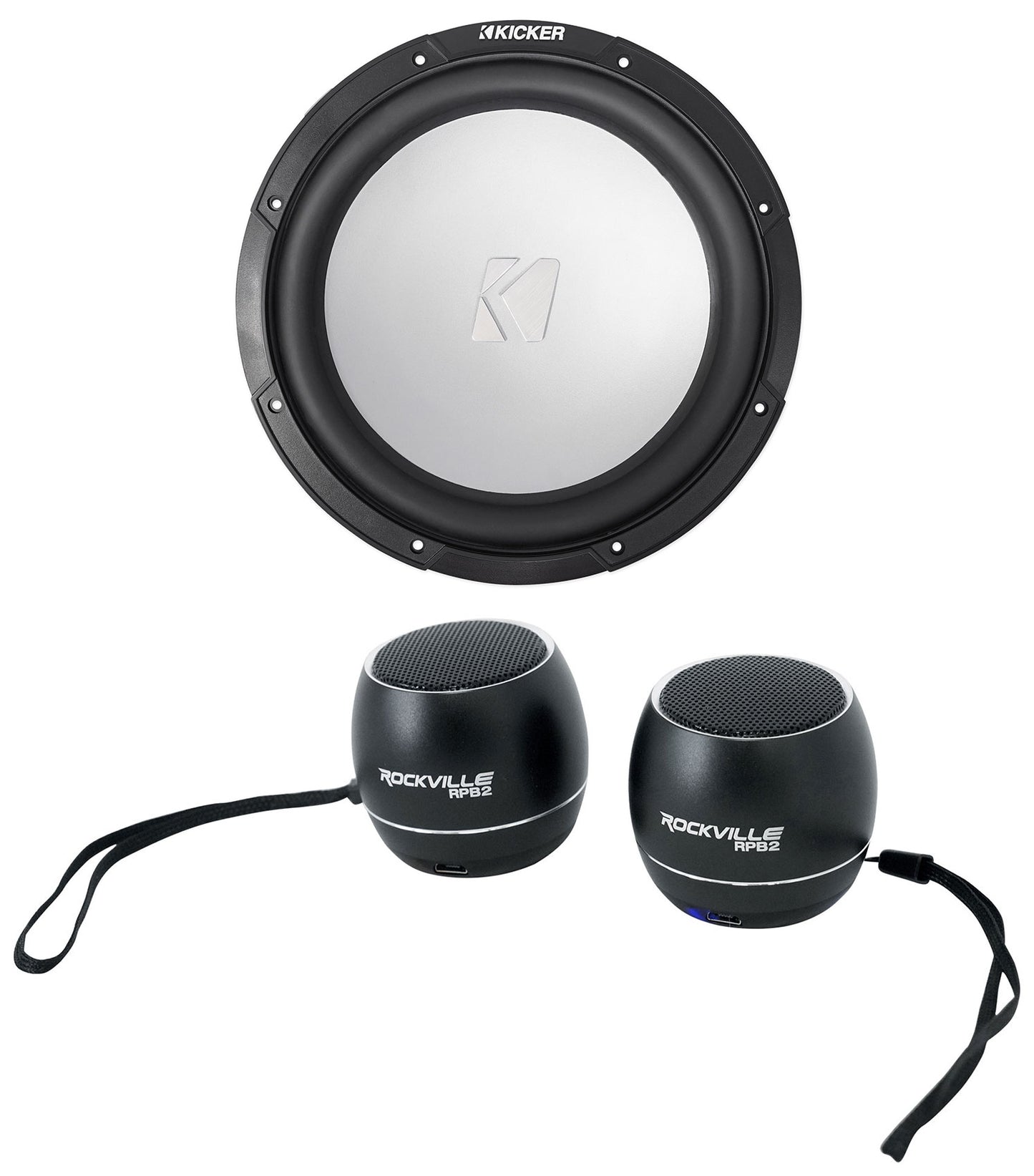 KICKER 45KM104 10" 350w Marine Boat Subwoofer SVC 4-ohm Sub KM10+Free Speakers