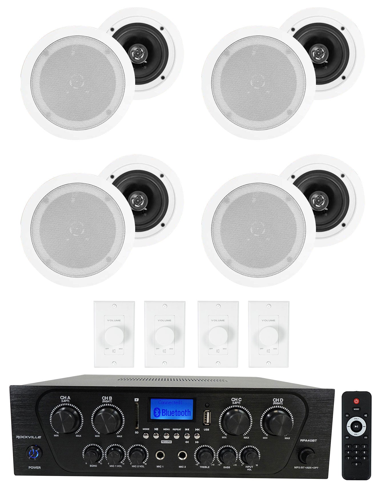 RPA40BT + HC55 White 8-Pack + VOL850 4-Pack Bundle