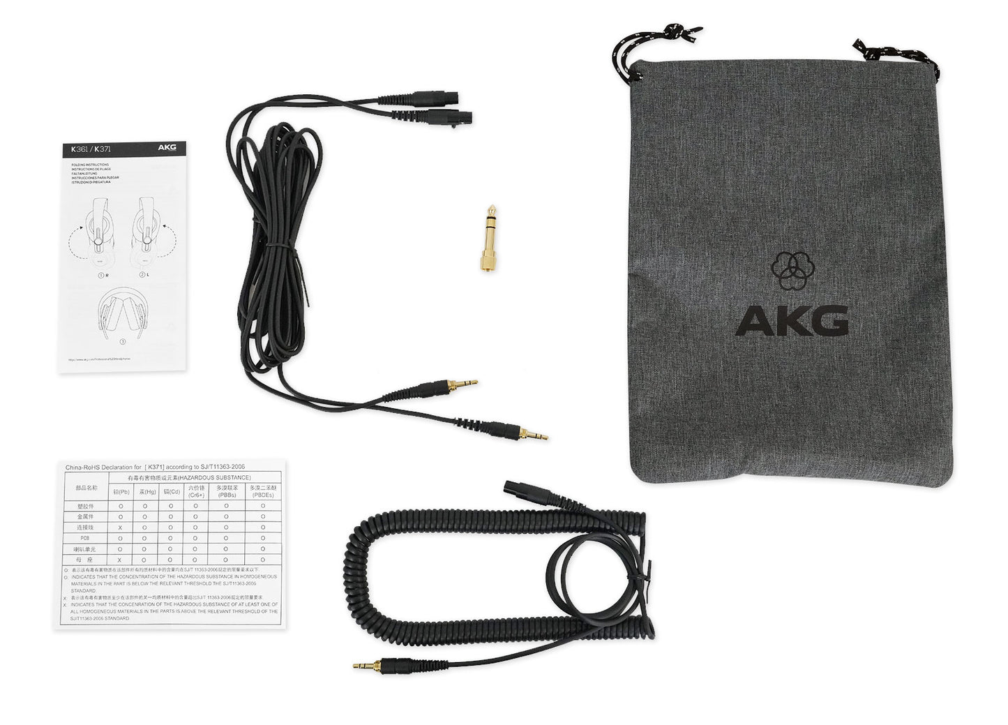 AKG K371 Over-Ear Oval Closed-Back Studio Headphones+Condenser Recording Mic