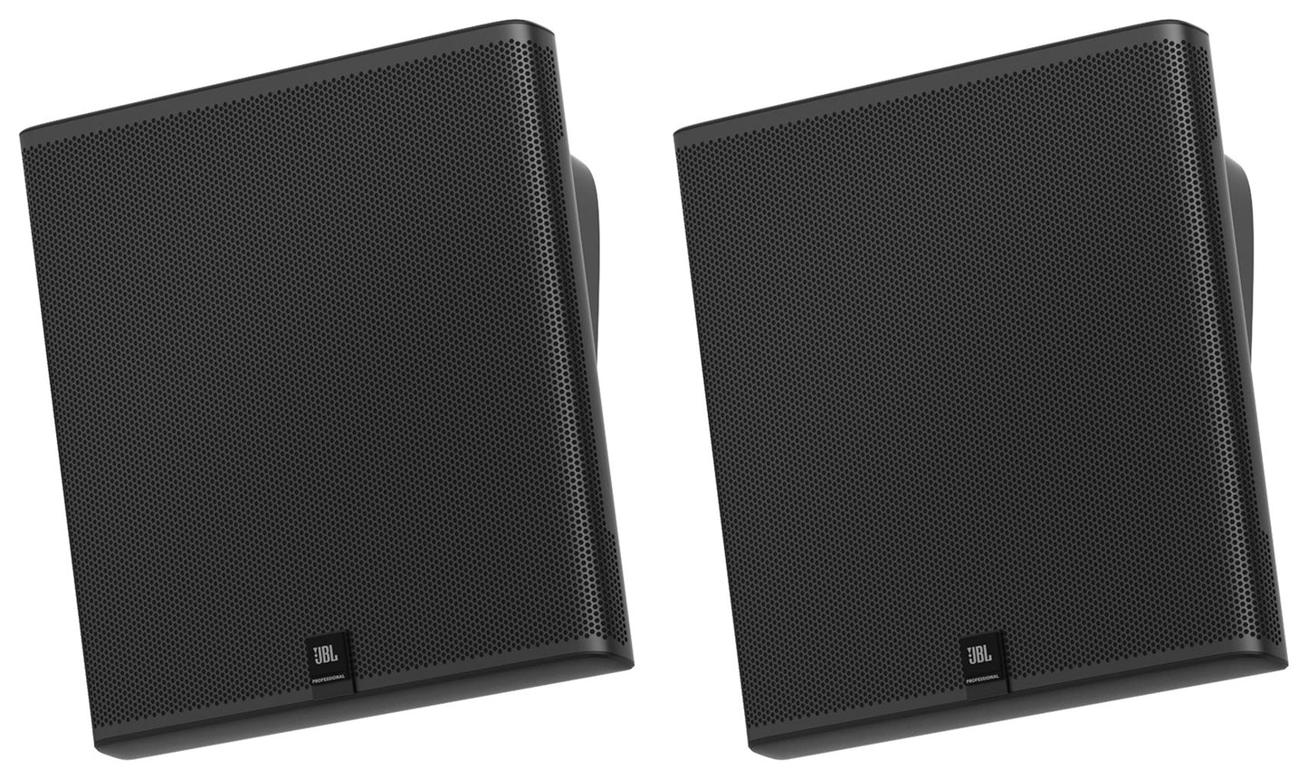 10 JBL SLP14/T-BK Sleek Low-Profile On Wall Mount 4" 70v Commercial Speakers+Amp