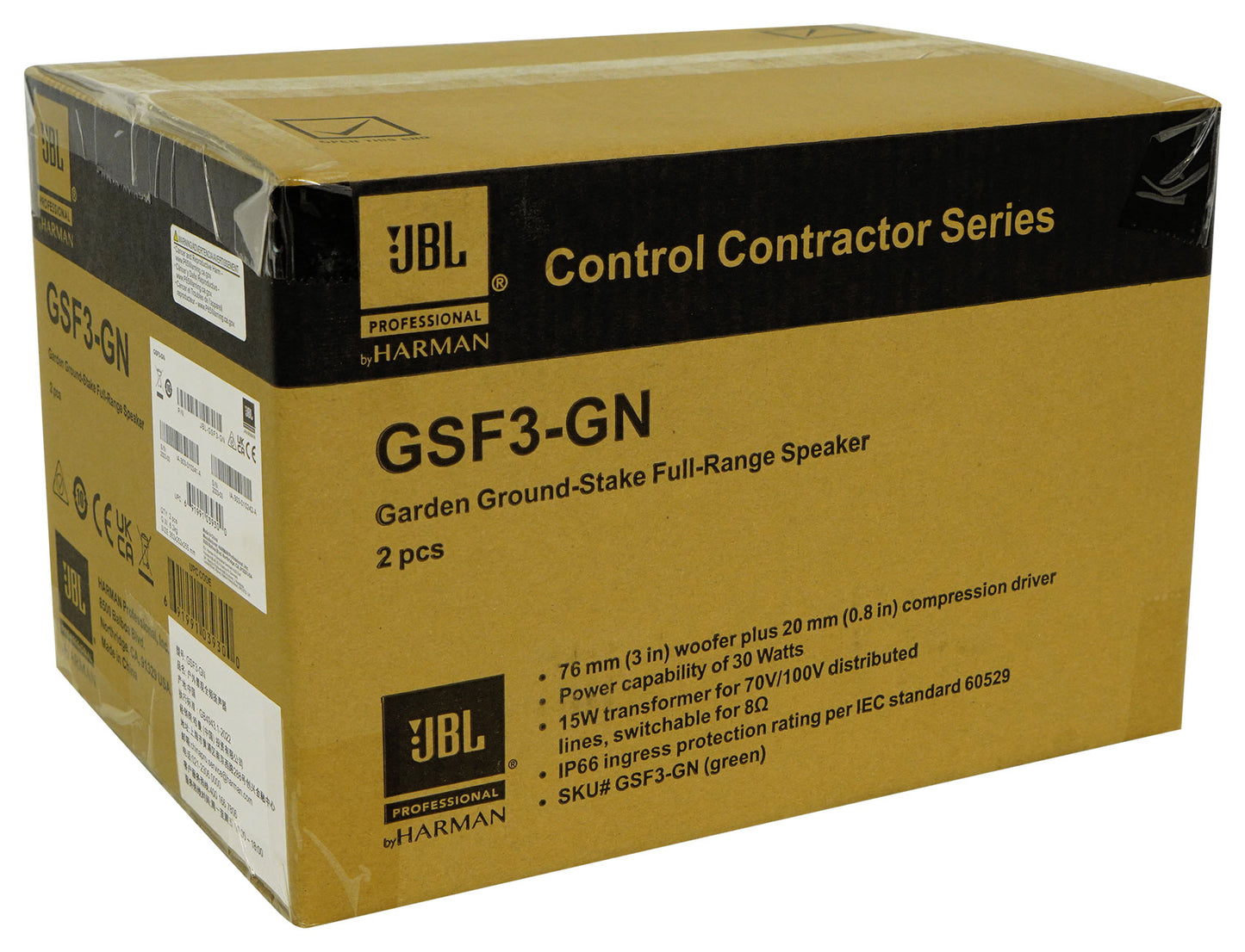 (6) JBL GSF3-GN 6.5" Landscape Ground Stake/Wall 70v Commercial Speakers+Amp