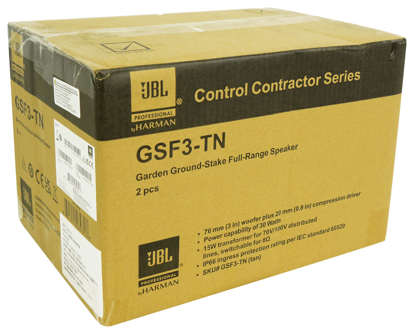 (8) JBL GSF3-TN 6.5" Landscape Ground Stake/Wall 70v Commercial Speakers+Amp