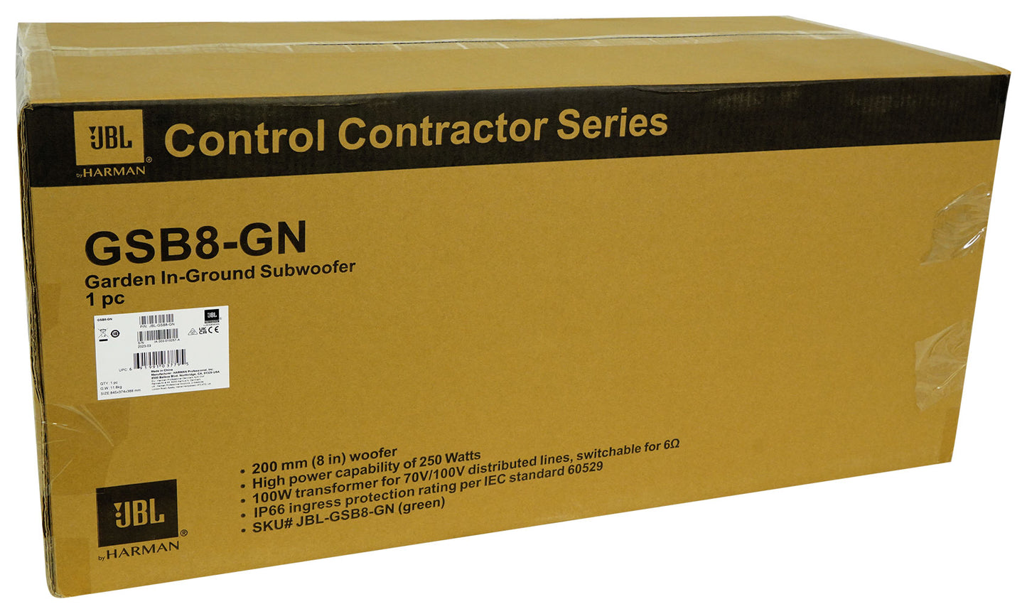 (12) JBL-GSF3-GN 3" Landscape Ground Stake 70v Commercial Speakers+8" Sub+Amp