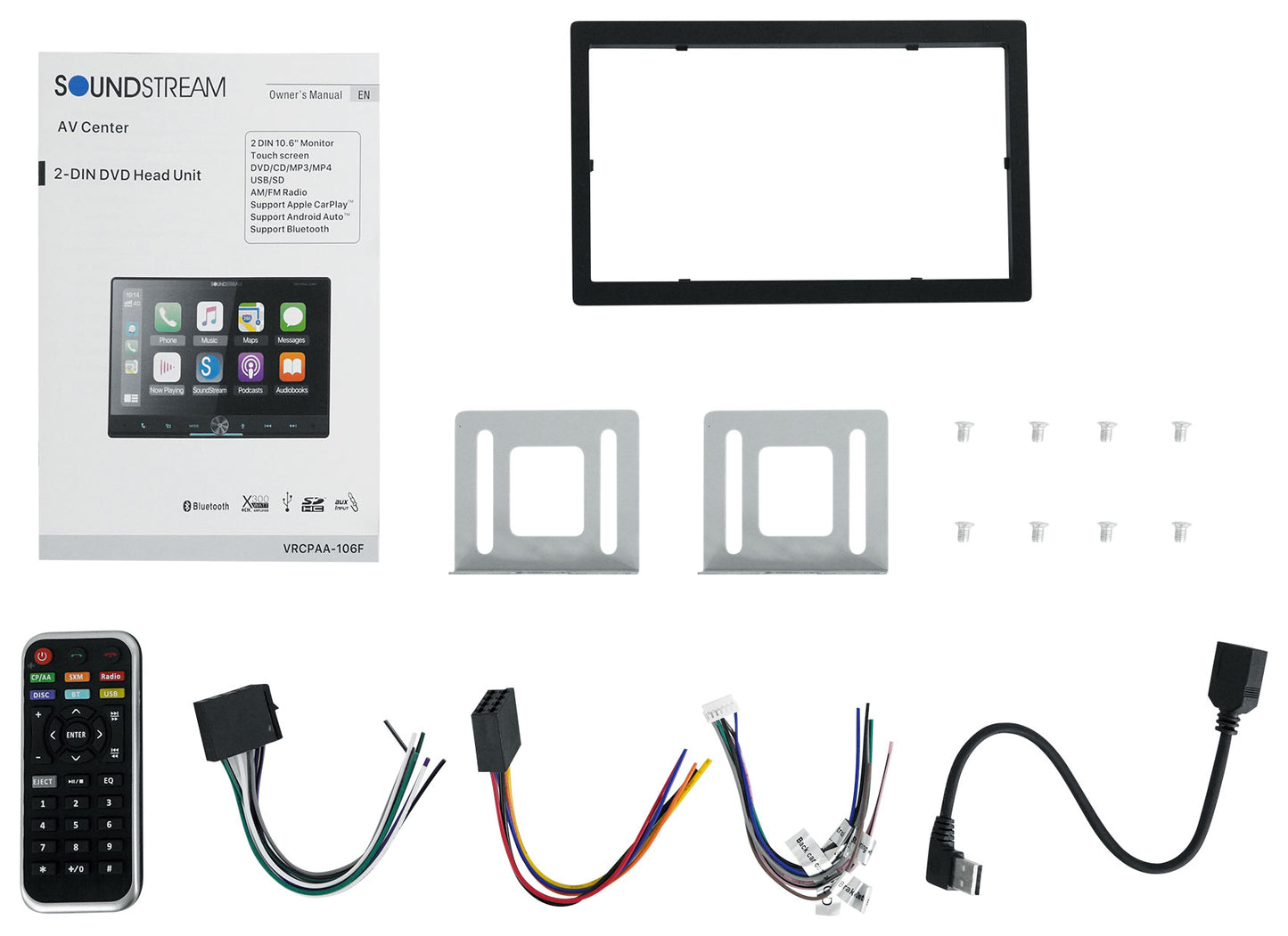 Soundstream VRCPAA-106F 10.6" Car Receiver Bluetooth/Carplay/Android+Backup Cam