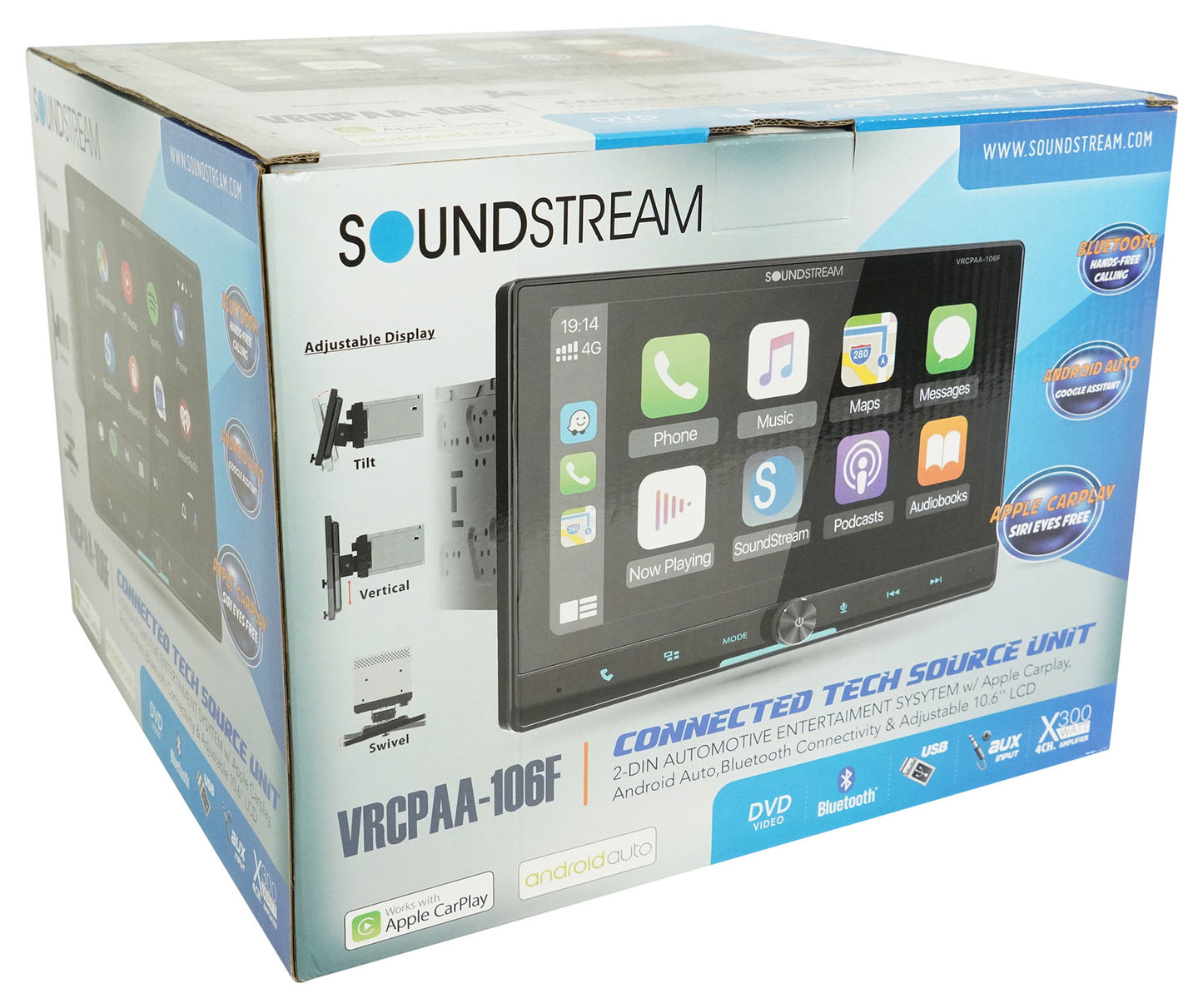 Soundstream VRCPAA-106F 10.6" Car Receiver Bluetooth/Carplay/Android+Backup Cam