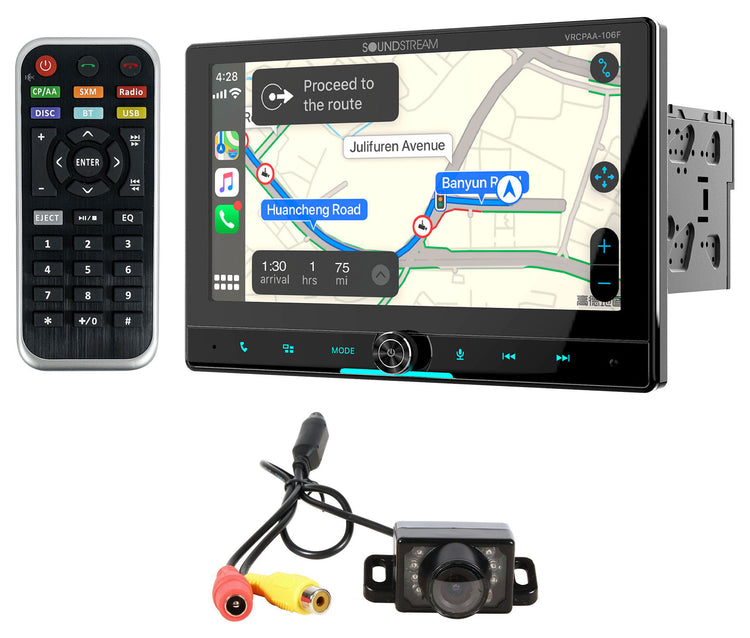 Soundstream VRCPAA-106F 10.6" Monitor Bluetooth/Carplay/Android Receiver+Camera