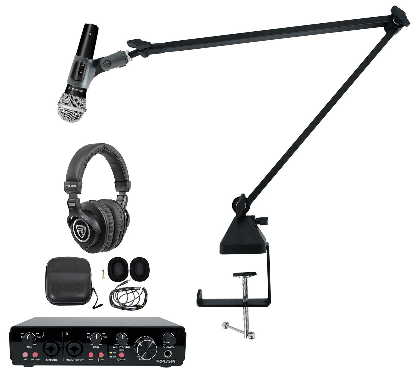 R-TRACK 2x2 + RMC-XLR Dynamic Microphone Bundle