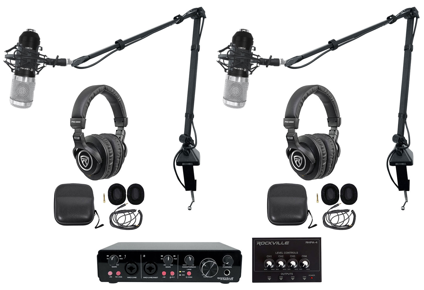 R-TRACK 2x2 + (2) RCM01 + (2) PRO-M50 + R-BOOM 34 + RHPA4 Bundle