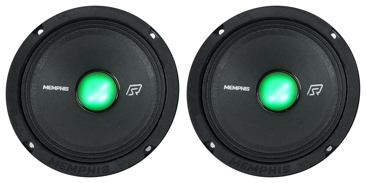 Memphis Audio SRXP62CV2 SRX 6.5" 250w Component Car Speakers w/ LED+Free Boombox