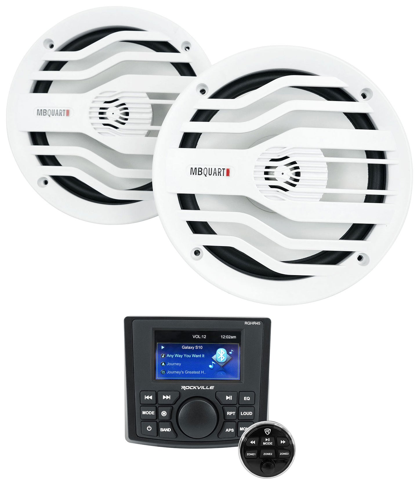 NK2-116W White 2-Pack + 4-Zone Marine Receiver Bundle