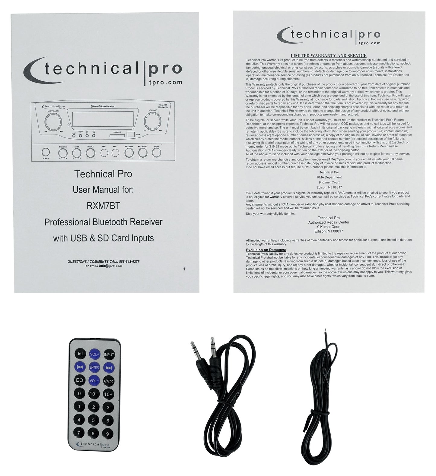 Technical Pro RXM7BT Home Receiver Bluetooth Amplifier+(8) 6.5" Celing Speakers