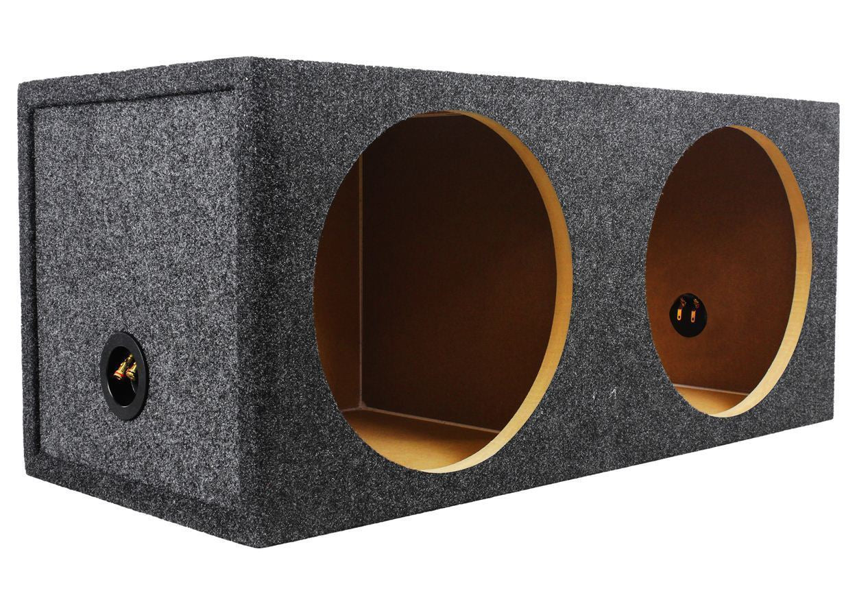 (2) Kicker 50CWCD124 CompC 12" DVC Subwoofers+Sealed Sub Box Enclosure CWCD124