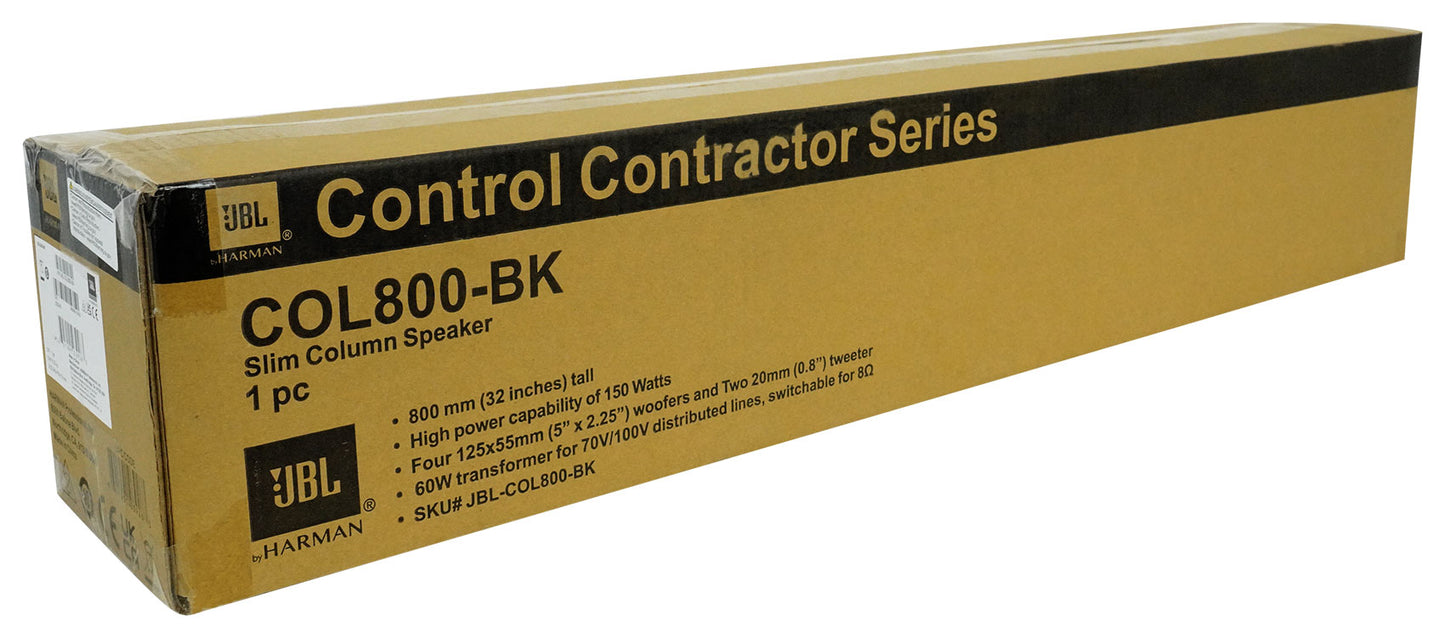 JBL COL800 Black 6-Pack + RCS650-6 Amplifier Bundle