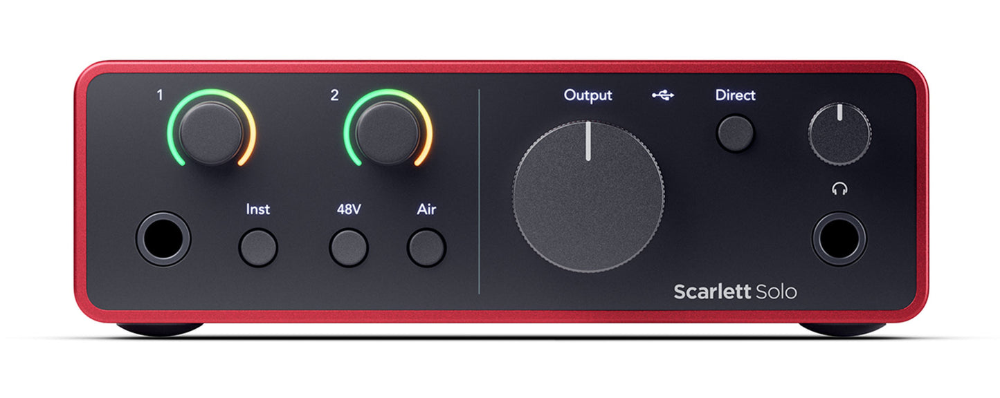 Focusrite Scarlett Solo 4th Gen Studio Recording USB Audio Interface+Headphones
