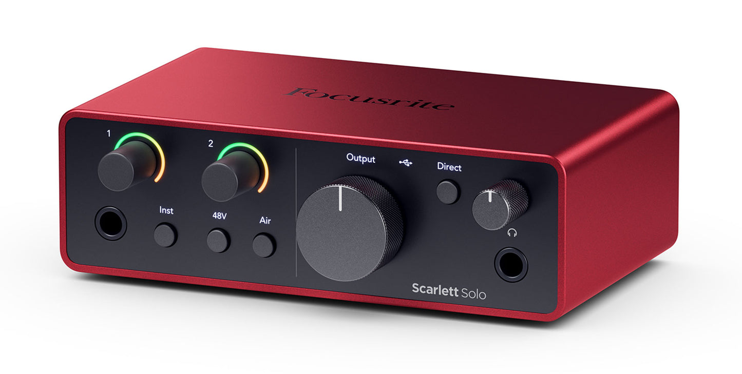 Focusrite Scarlett Solo 4th Gen Studio Recording USB Audio Interface+Headphones