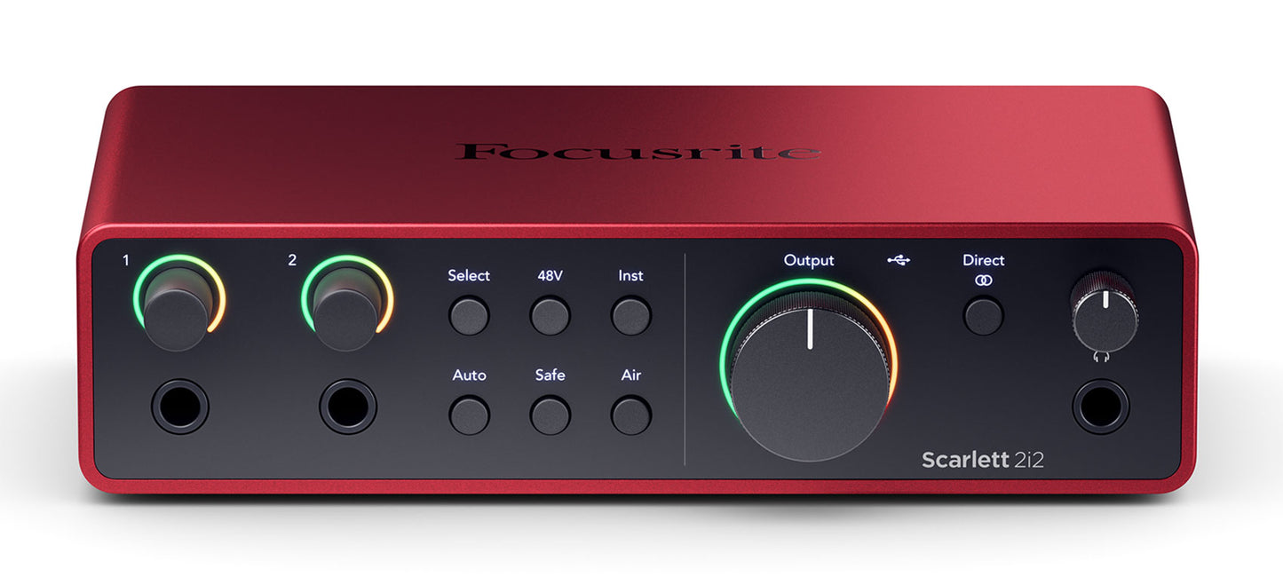Focusrite Scarlett 2i2 4th Gen USB Recording Audio Interface+(2) Microphones
