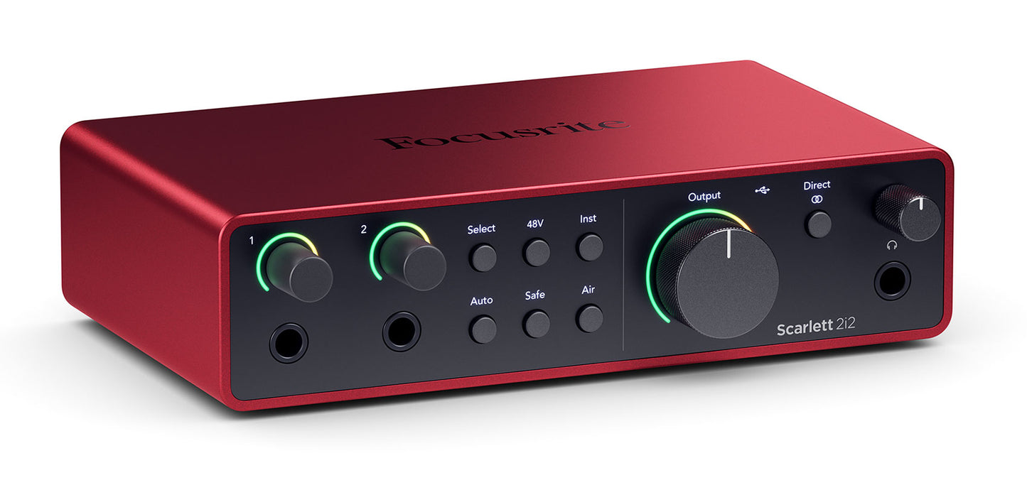Focusrite Scarlett 2i2 4th Gen USB Recording Audio Interface+Mic+Headphones