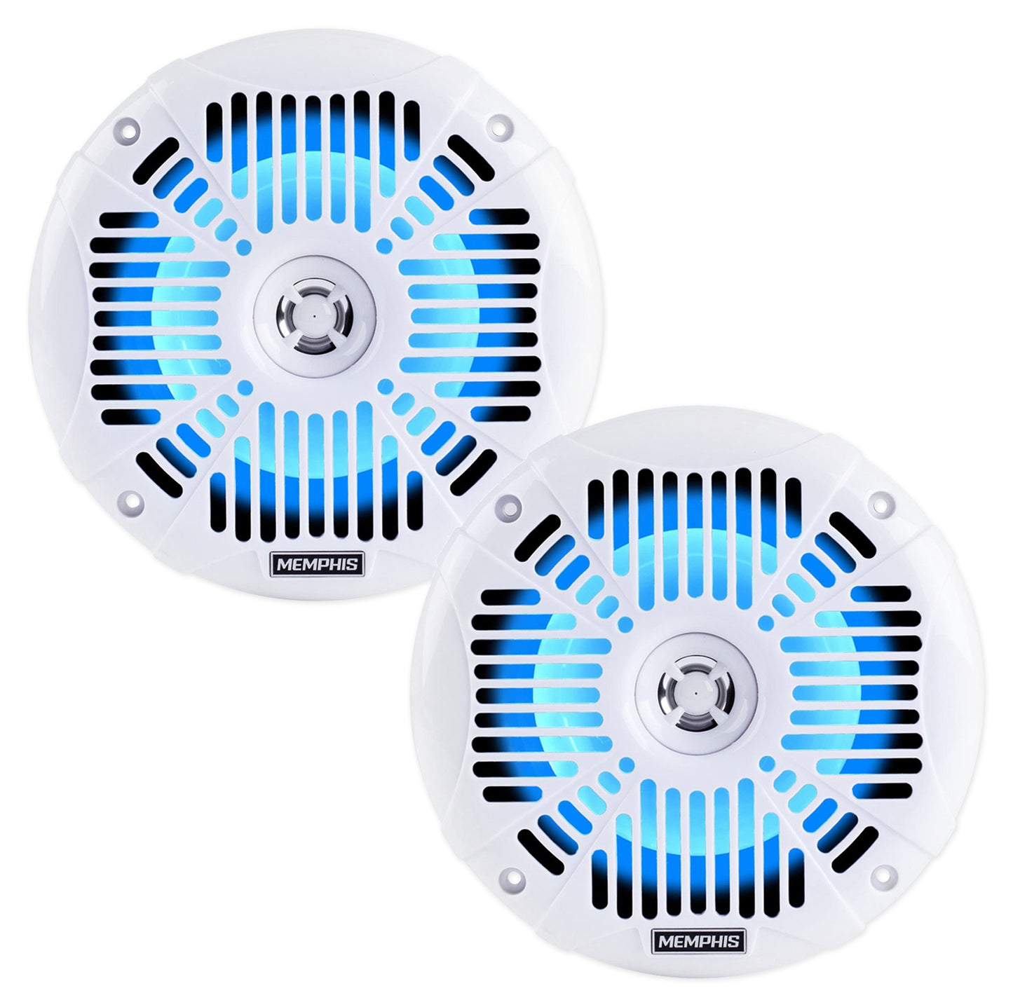 Memphis 6.5" LED White 2-Pack + Marine Gauge Receiver Bundle