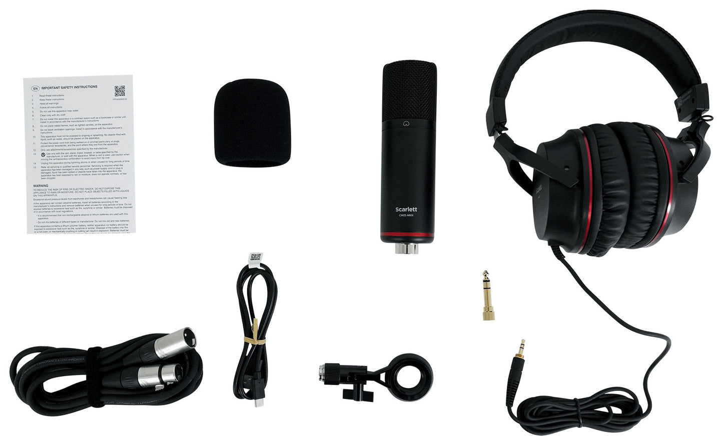 Focusrite Scarlett Solo Studio 4th Gen Recording Interface+Mic+Stand+Pop Filter